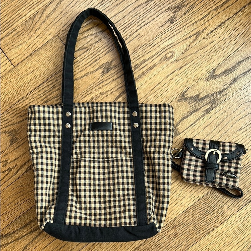 Longaberger Vintage Gingham Purse and Wallet Set Cottagecore